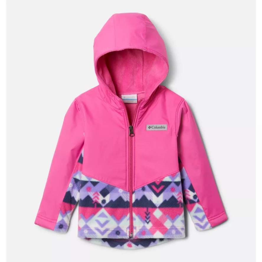 Columbia Sale Toddler Steens Mt Overlay Hoodie White Checkpoint/Pink Ice