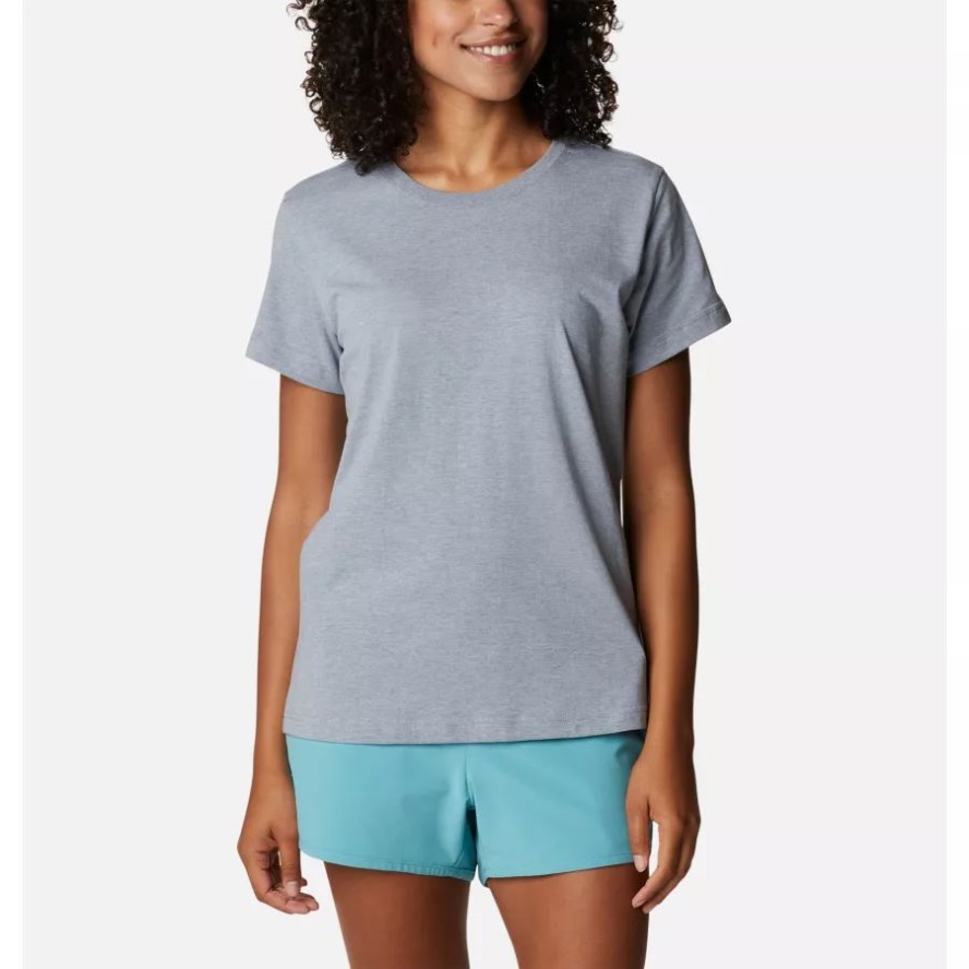 Columbia Sale Tradewinds Grey Heather Women's Sapphire Point Short Sleeve Shirt