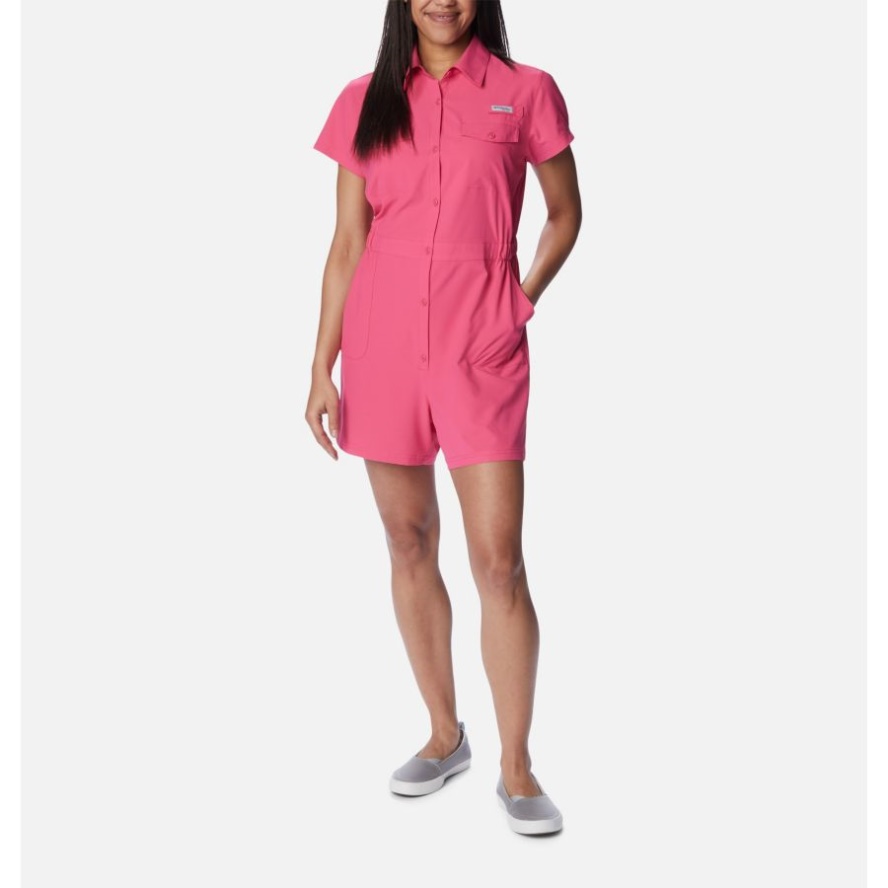 Columbia Sale Ultra Pink Women's PFG Sun Drifter Woven Romper