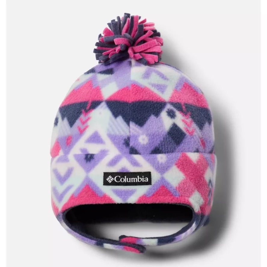Columbia Sale Unisex Youth Frosty Trail II Earflap Beanie White Checkpoint Print