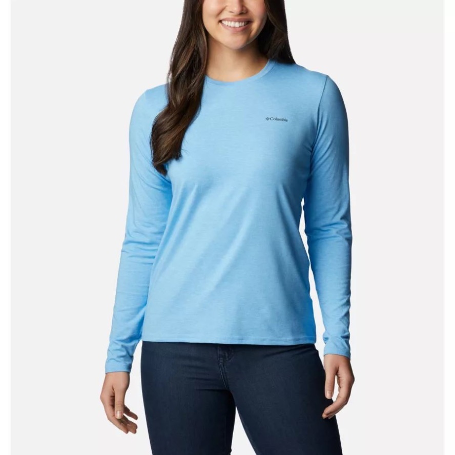 Columbia Sale Vista Blue Heather Women's Sun Trek Long Sleeve T-Shirt