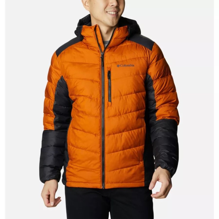 Columbia Sale Warm Copper/Black Men's Labyrinth Loop Insulated Hooded Jacket