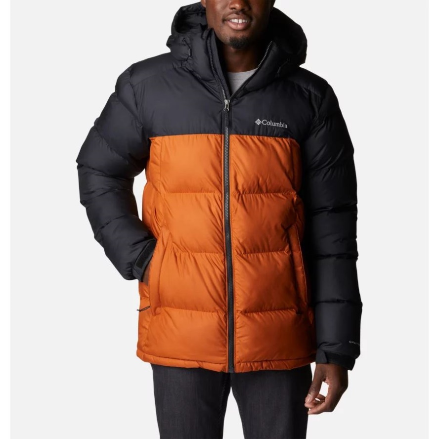 Columbia Sale Warm Copper/Black Men's Pike Lake Hooded Down Jacket