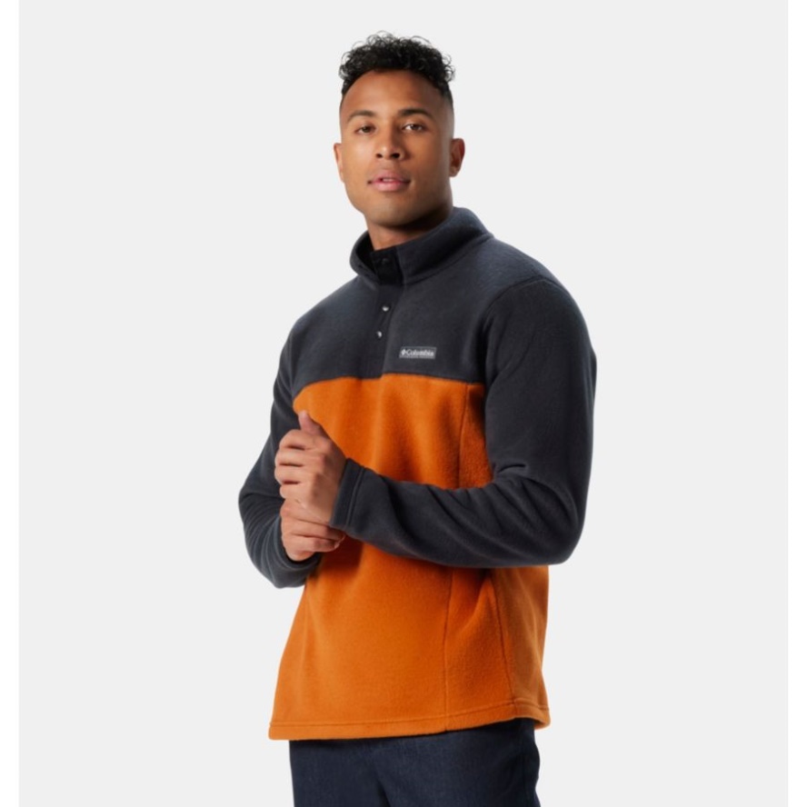 Columbia Sale Warm Copper/Black Men's Steens Mountain Half Snap Fleece Pullover