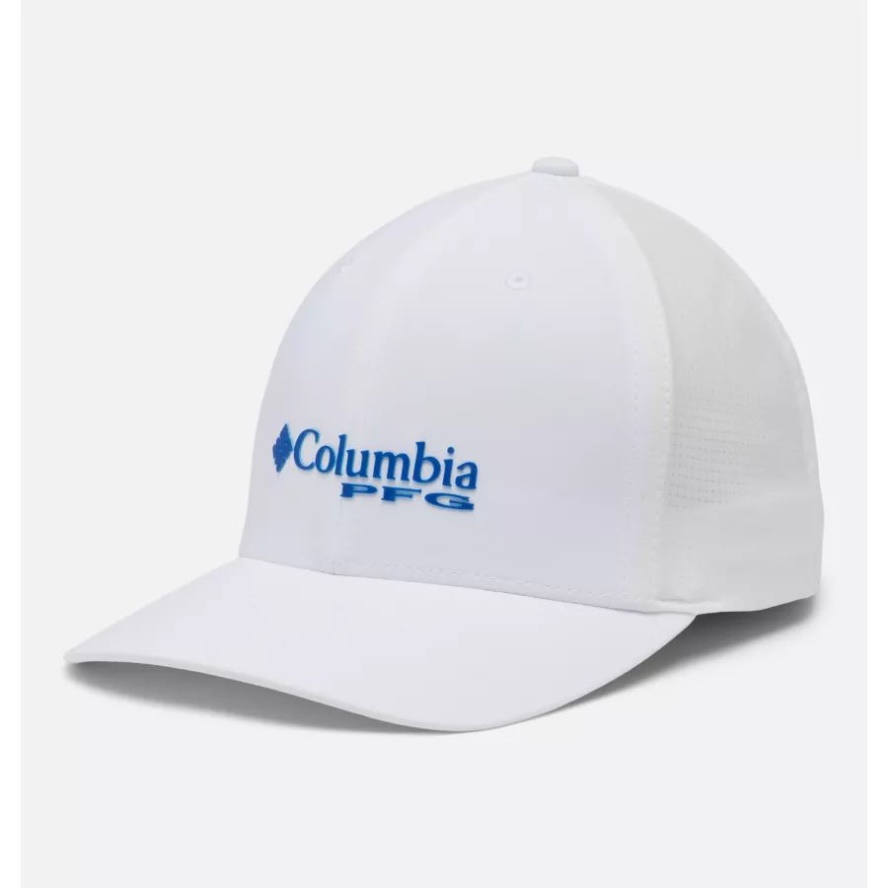 Columbia Sale White/Blue Macaw PFG Logo Signature 110 High Crown