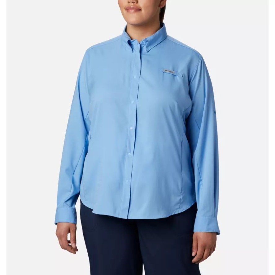 Columbia Sale White Cap Women's PFG Tamiami II Long Sleeve Shirt Plus Size