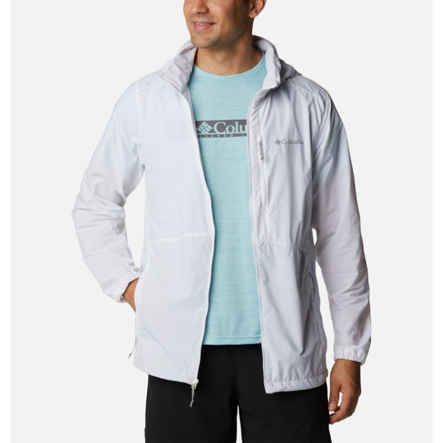 Columbia Sale White/Columbia Sale Grey Stripe Men's Alpine Chill Windbreaker