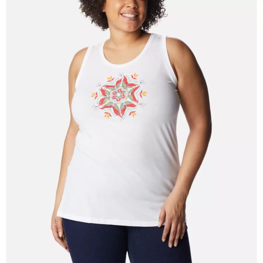 Columbia Sale White/Floral Landscape Women's Bluff Mesa Tank Plus Size