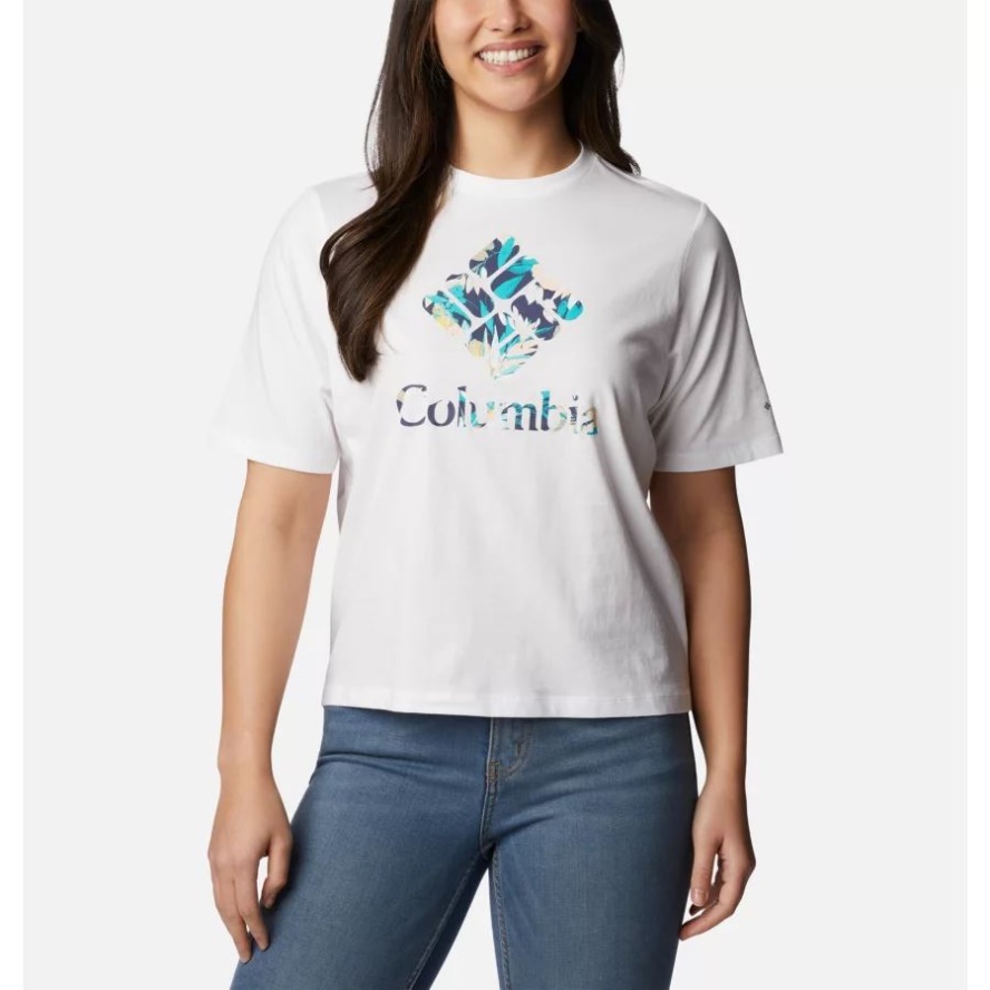 Columbia Sale White/Gem Wisterian Women's North Cascades Relaxed T-Shirt