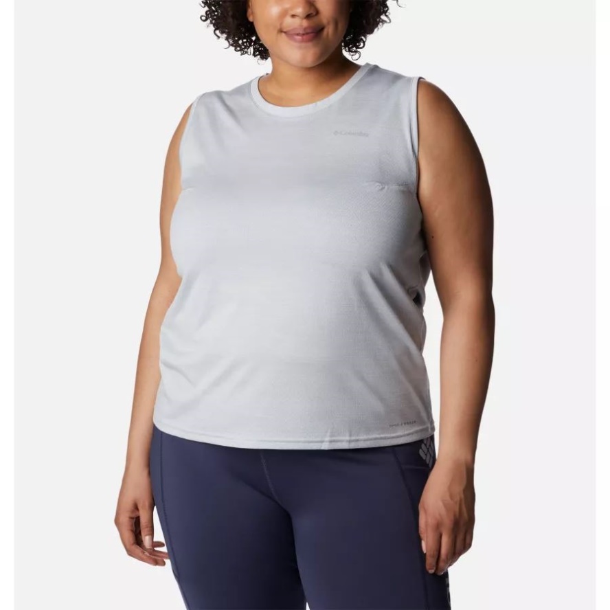 Columbia Sale White Heather Women's Alpine Chill Zero Tank Plus Size