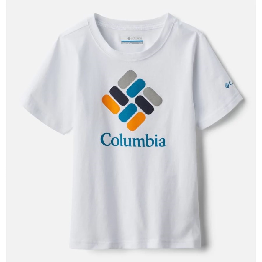 Columbia Sale White Multi Gem Boys' Valley Creek Short Sleeve Graphic T-Shirt
