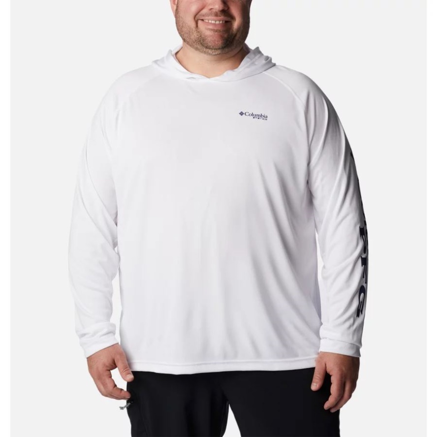 Columbia Sale White/Nightshade Logo Men's PFG Terminal Tackle Hoodie Big
