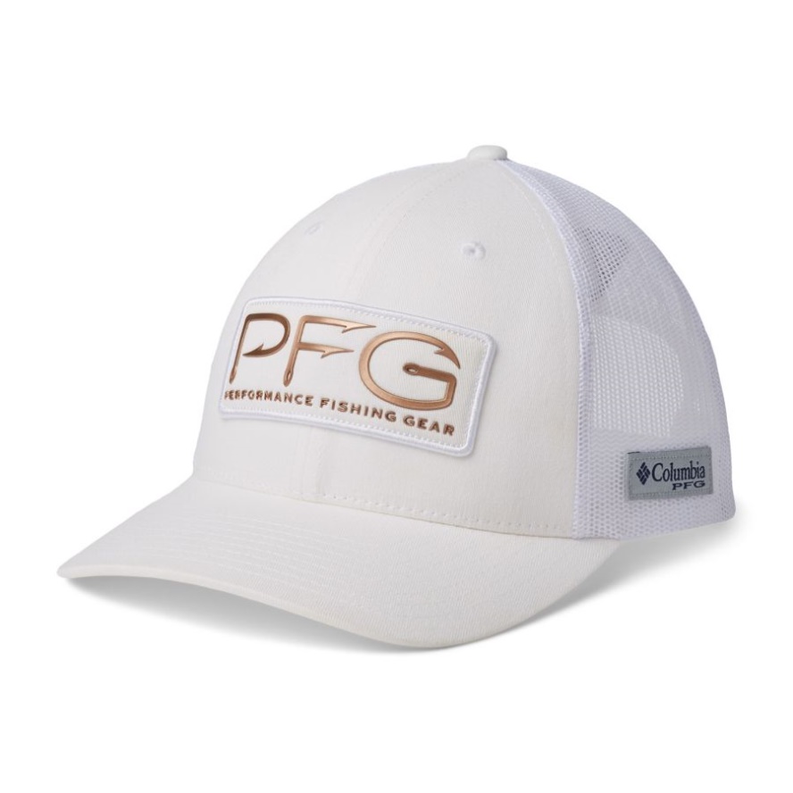 Columbia Sale White/PFG Hooks Women's PFG Mesh Snap Back Ball Cap