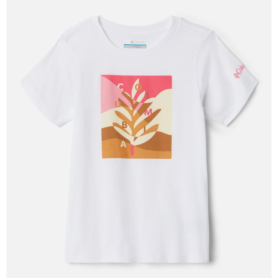 Columbia Sale White Planted Hills Girl's Bessie Butte Organic Cotton Graphic T-Shirt