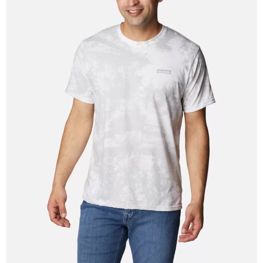 Columbia Sale White Sumi Trees Men's Taku River Short Sleeve Shirt