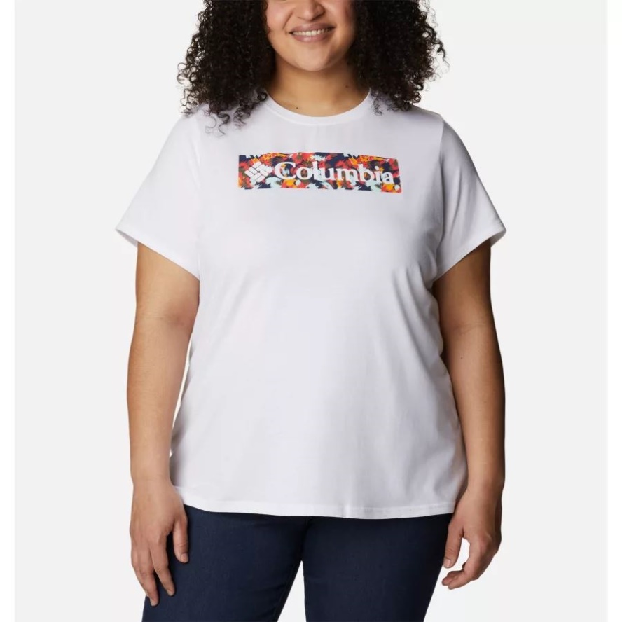 Columbia Sale White/Typhoon Bloom Frame Women's Sun Trek Graphic T-Shirt Plus Size