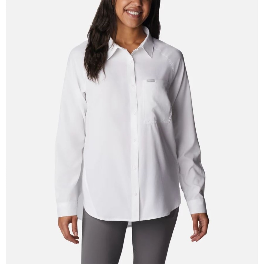 Columbia Sale White Women's Anytime Lite Long Sleeve Shirt