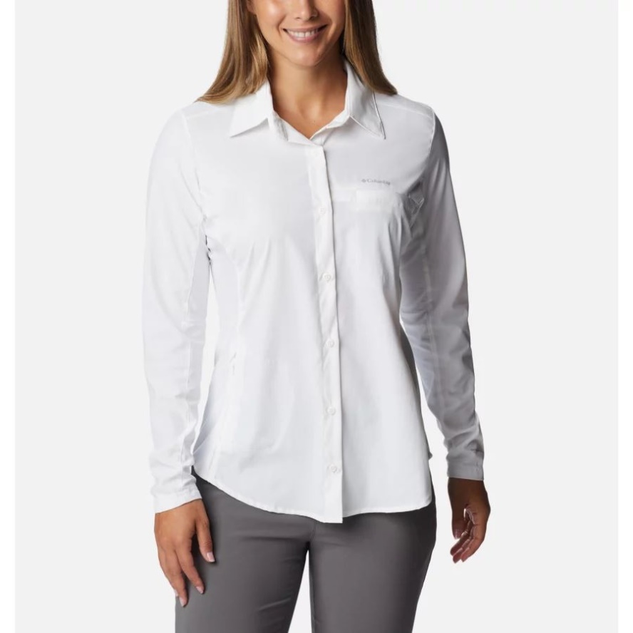 Columbia Sale White Women's Claudia Ridge Long Sleeve Shirt