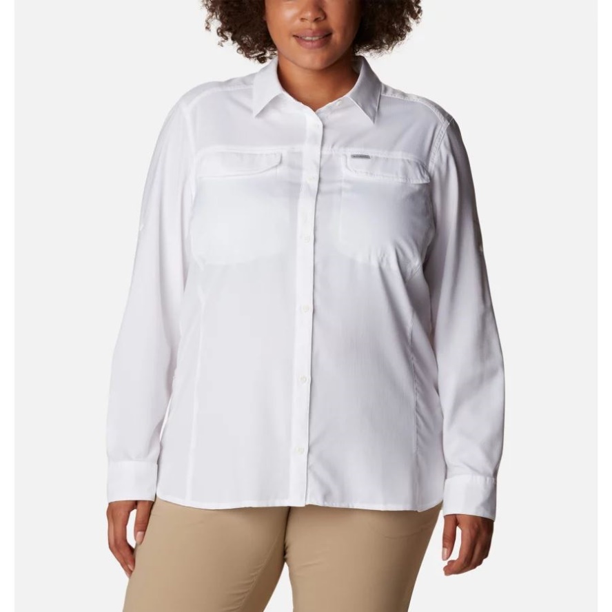 Columbia Sale White Women's Silver Ridge Lite Long Sleeve Shirt Plus Size