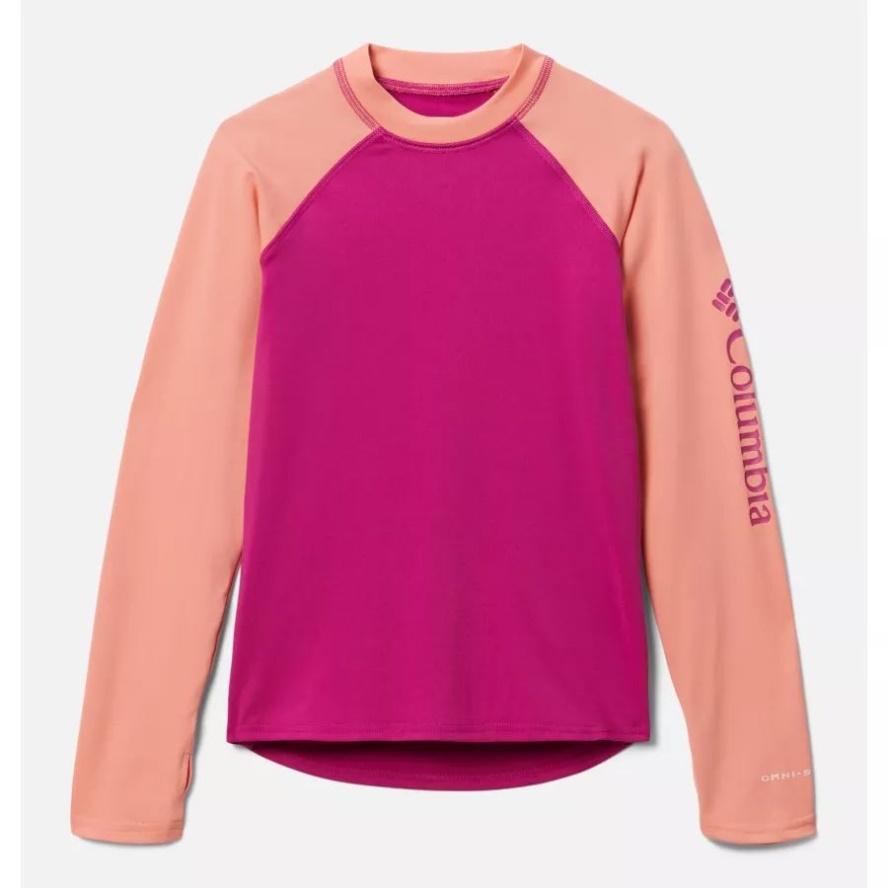 Columbia Sale Wild Fuchsia/Coral Reef Youth Sandy Shores Technical Long Sleeve Top