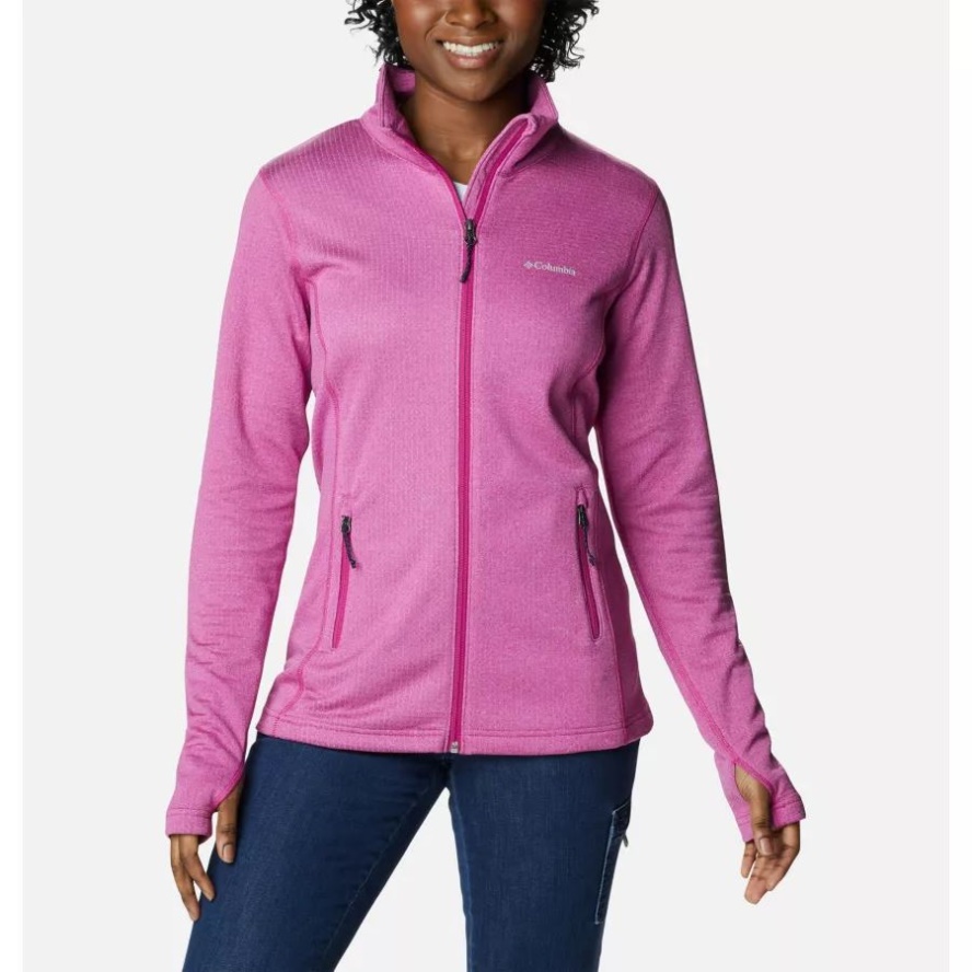 Columbia Sale Wild Fuchsia Heather Women's Park View Grid Full Zip Fleece Jacket