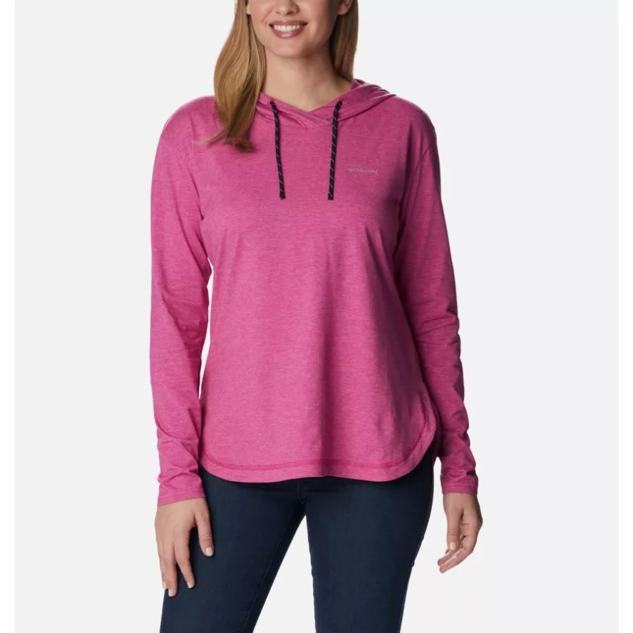 Columbia Sale Wild Fuchsia Heather Women's Sun Trek Hooded Pullover
