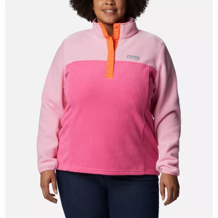 Columbia Sale Wild Geranium/Wild Rose Women's Benton Springs 1/2 Snap Pullover Plus Size