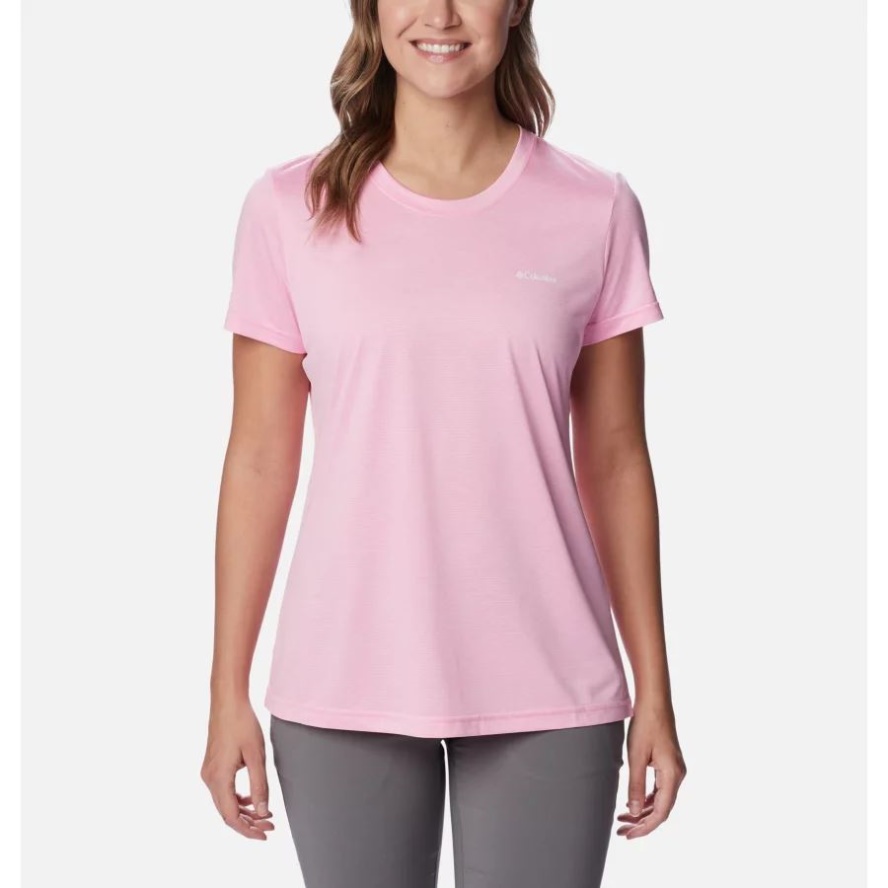 Columbia Sale Wild Rose Heather Women's Columbia Sale Hike Short Sleeve Crew Shirt