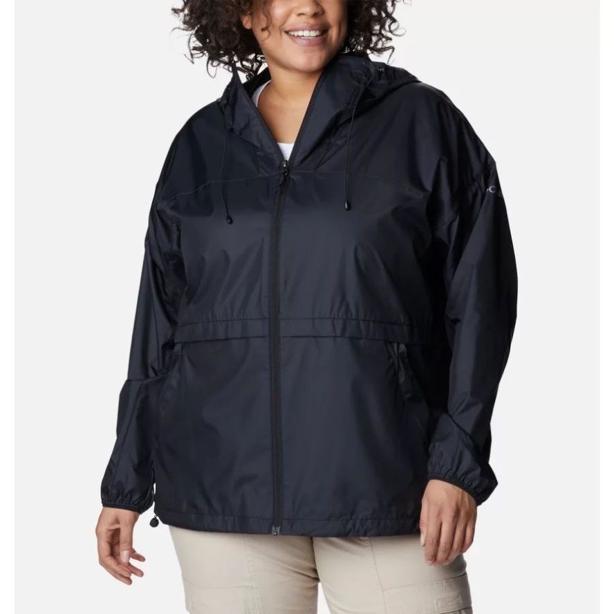 Columbia Sale Women's Alpine Chill Windbreaker Jacket Plus Size Black