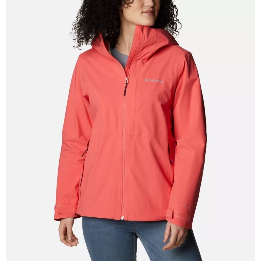 Columbia Sale Women's Ampli-Dry Waterproof Shell Walking Jacket Blush Pink