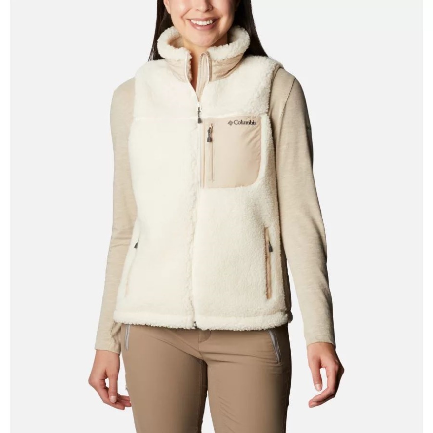 Columbia Sale Women's Archer Ridge II Sherpa Fleece Gilet Chalk/Ancient Fossil