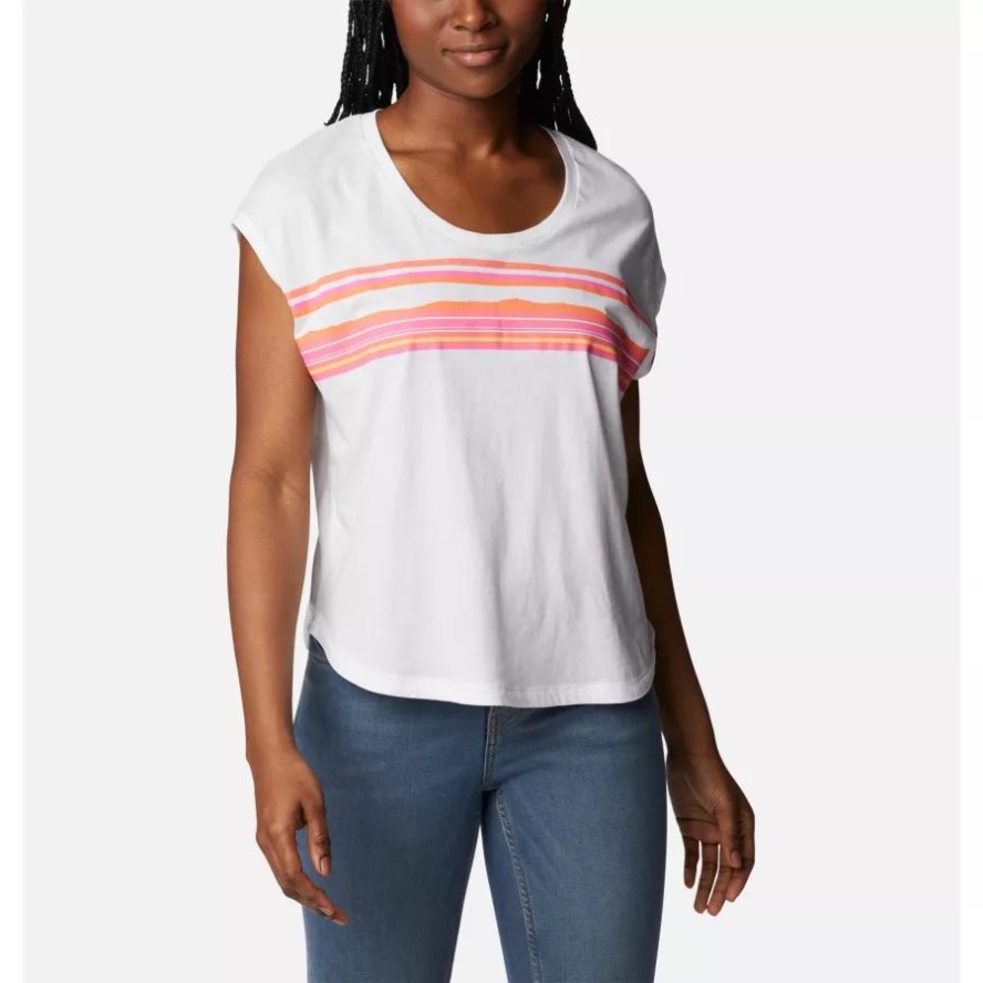 Columbia Sale Women's Bluebird Days Modern T-Shirt White/Peaceful Perspective Graphic