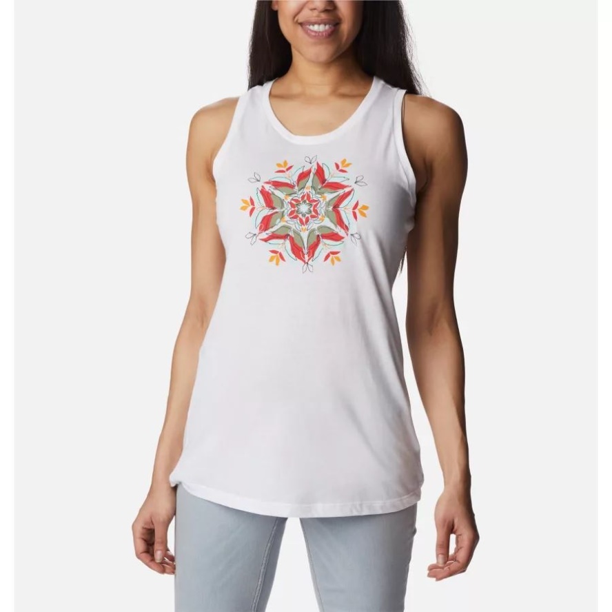 Columbia Sale Women's Bluff Mesa Tank White/Floral Landscape