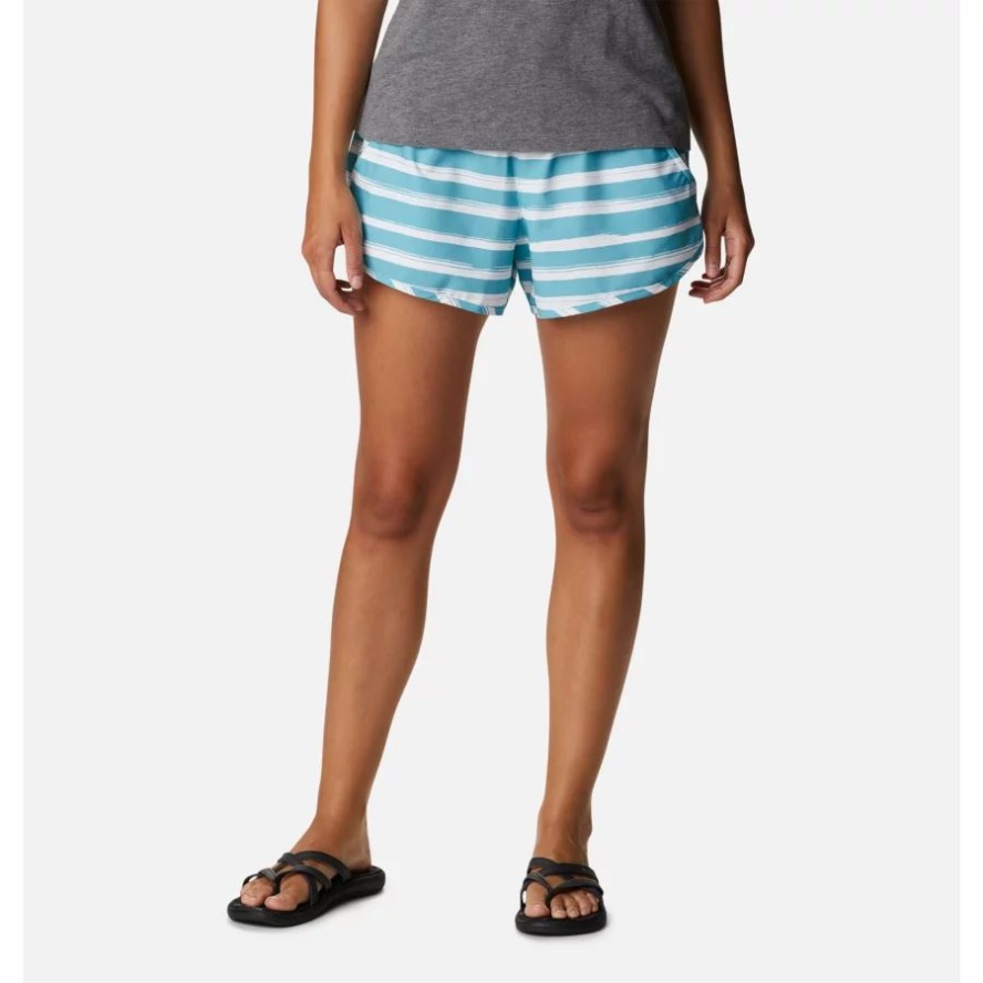 Columbia Sale Women's Bogata Bay Stretch Printed Shorts Sea Wave Brush Stripe