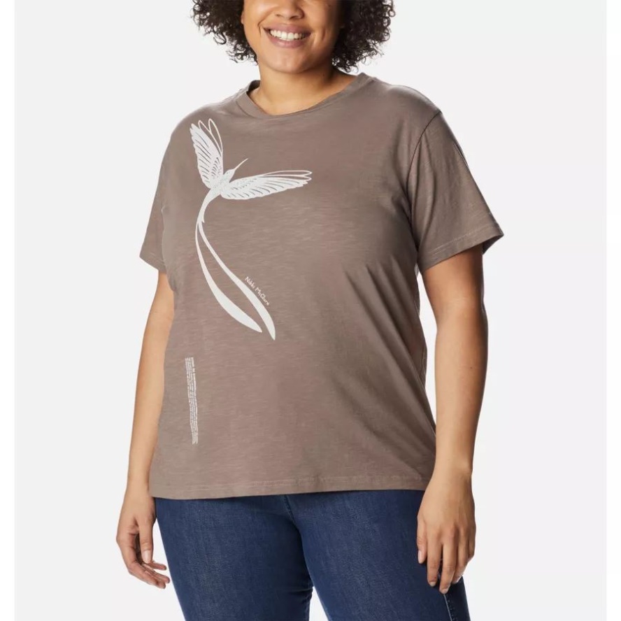 Columbia Sale Women's Break it Down T-Shirt Plus Size Iron/Graphic Hummingbird