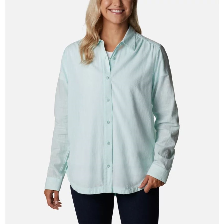 Columbia Sale Women's Camp Henry III Long Sleeve Shirt Icy Morn Chambray