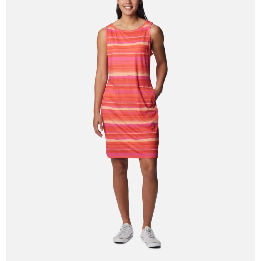 Columbia Sale Women's Chill River Printed Dress Sunset Orange/Horizons Stripe