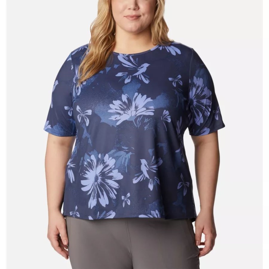 Columbia Sale Women's Chill River Short Sleeve Shirt Plus Size Nocturnal Daisy Party