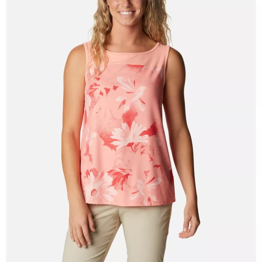 Columbia Sale Women's Chill River Technical Tank Coral Reef Daisy Party
