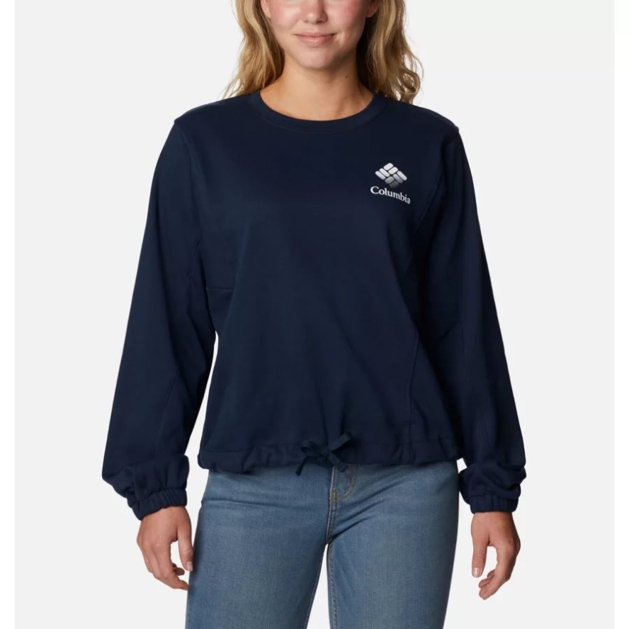 Columbia Sale Women's Columbia Sale Trek Seasonal French Terry Crew Collegiate Navy/White CSC Stacked Logo