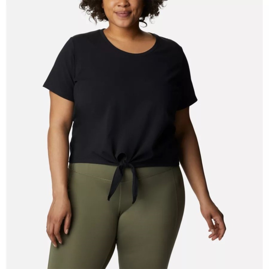 Columbia Sale Women's Columbia Sale Trek Short Sleeve Shirt Plus Size Black