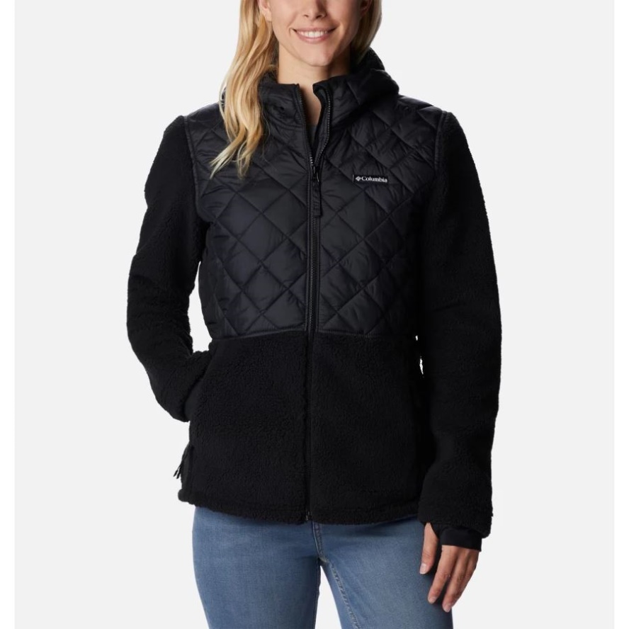 Columbia Sale Women's Crested Peak Hooded Fleece Jacket Black