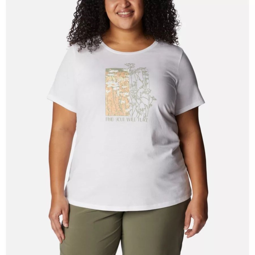 Columbia Sale Women's Daisy Days Graphic T-Shirt Plus Size White/Find your Wild Graphic