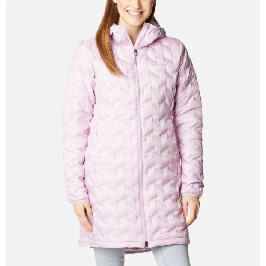 Columbia Sale Women's Delta Ridge Hooded Long Down Puffer Jacket Aura