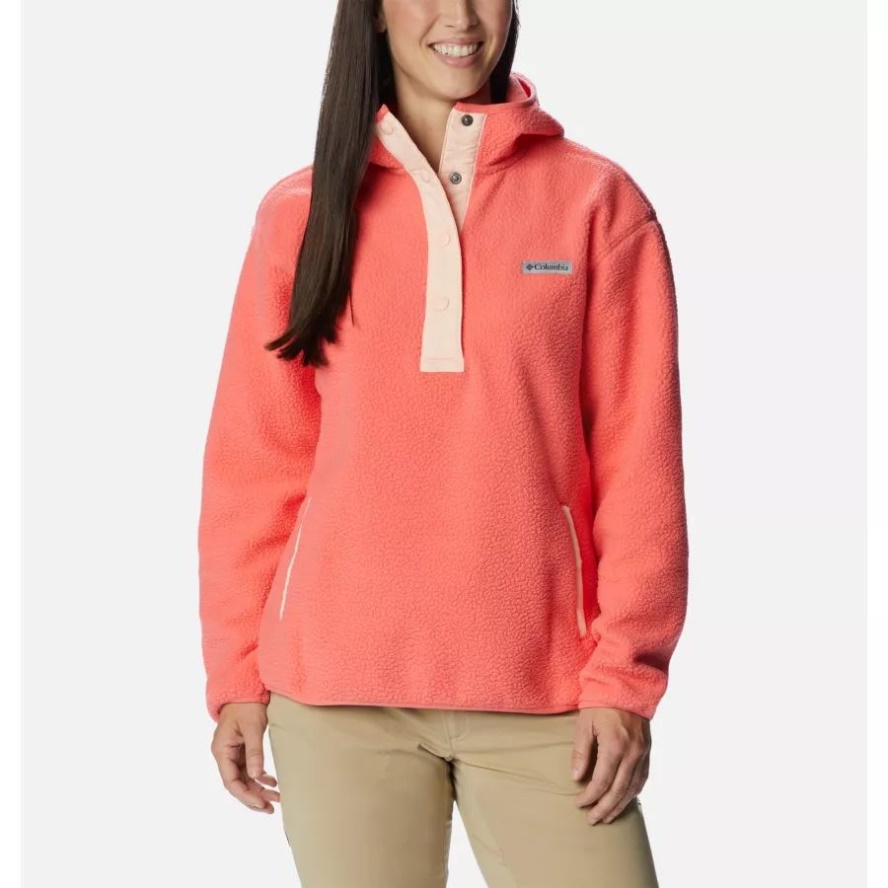 Columbia Sale Women's Echo Hills Sherpa Fleece Hoodie Blush Pink/Peach Blossom