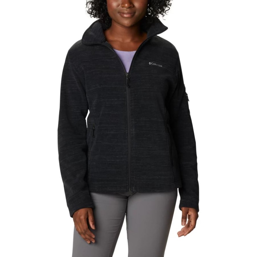 Columbia Sale Women's Fast Trek Printed Fleece Jacket Black Spacedye Print