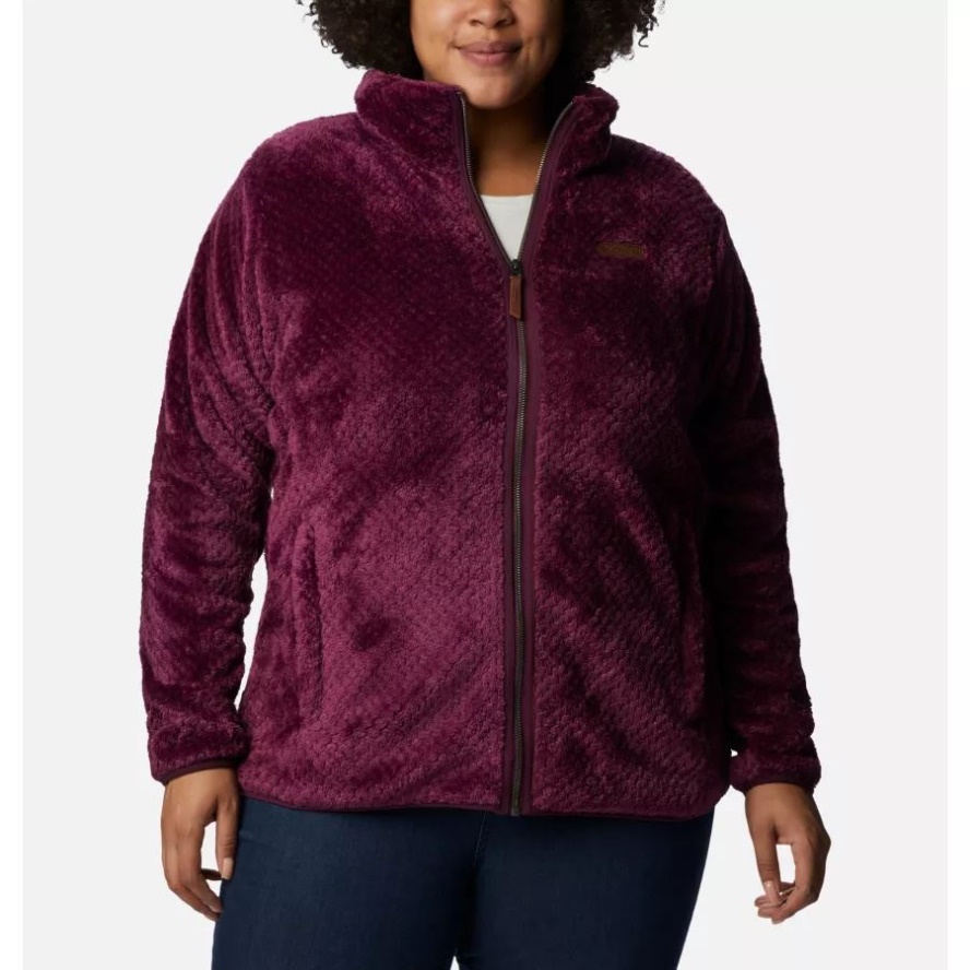 Columbia Sale Women's Fire Side II Plush Full Zip Fleece Plus Size Marionberry
