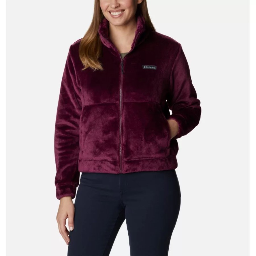 Columbia Sale Women's Fireside Cropped Sherpa Fleece Jacket Marionberry