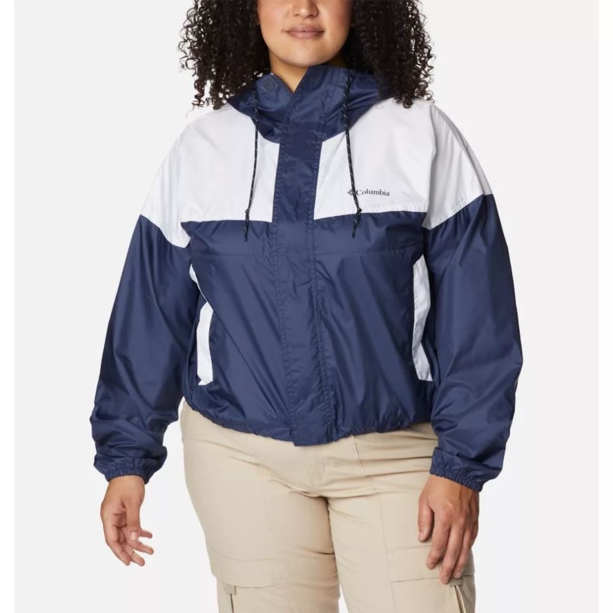 Columbia Sale Women's Flash Challenger Cropped Windbreaker Plus Size Nocturnal/White