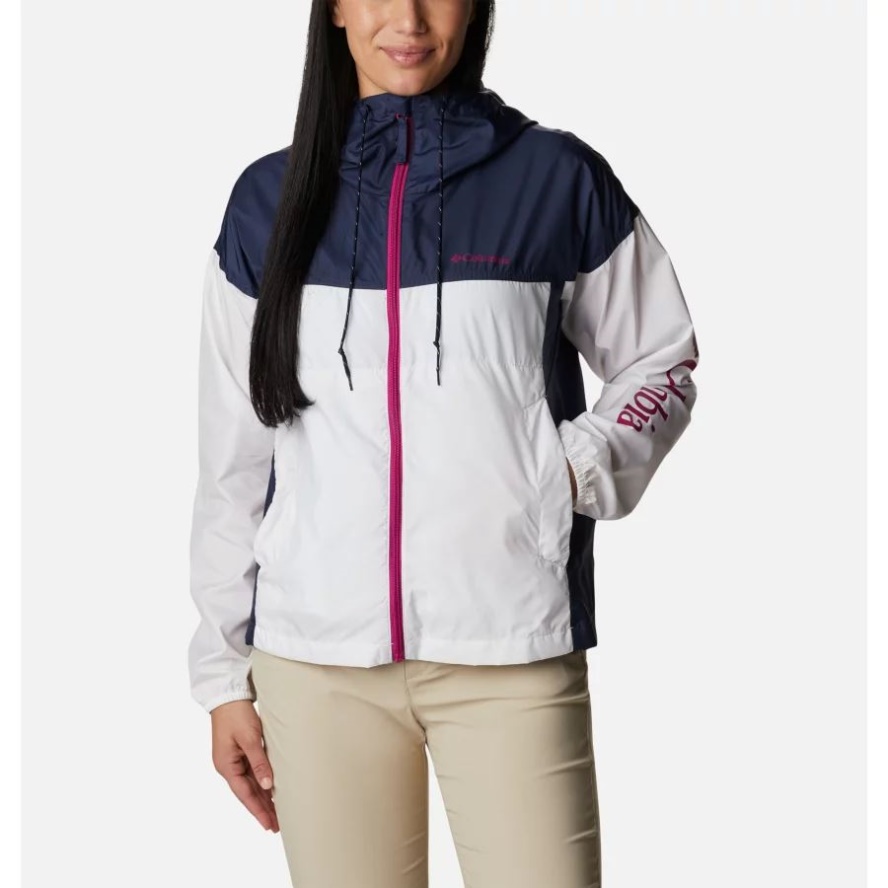 Columbia Sale Women's Flash Challenger Novelty Windbreaker White/Nocturnal